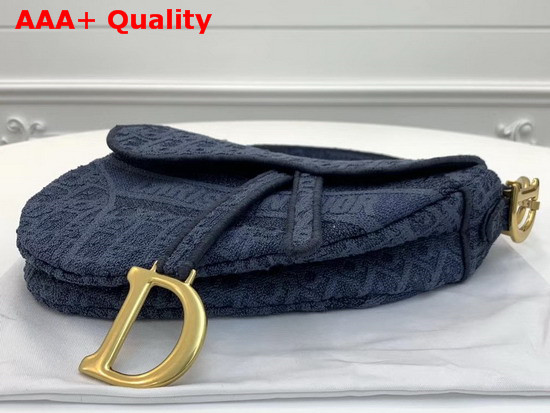 Dior Saddle Denim Canvas Bag Denim Blue Dior Oblique Embroidered Canvas Replica