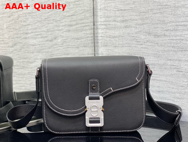 Dior Saddle Messenger Bag Black Grained Calfskin Replica