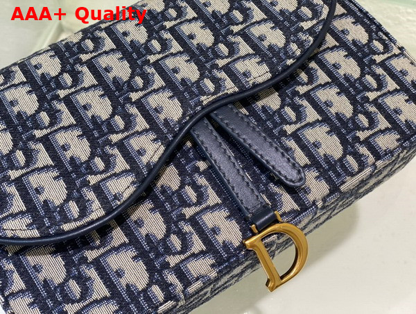 Dior Saddle Pouch Blue Dior Oblique Jacquard Replica