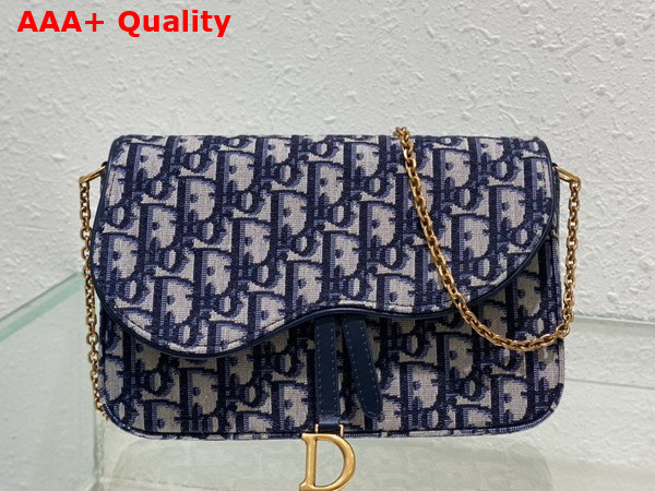 Dior Saddle Pouch Blue Dior Oblique Jacquard Replica