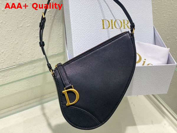 Dior Saddle Shoulder Pouch Black Goatskin Replica