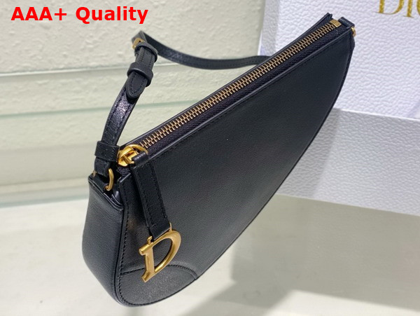 Dior Saddle Shoulder Pouch Black Goatskin Replica