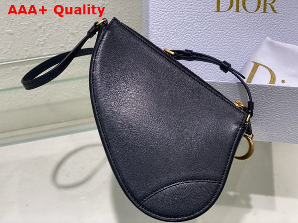 Dior Saddle Shoulder Pouch Black Goatskin Replica