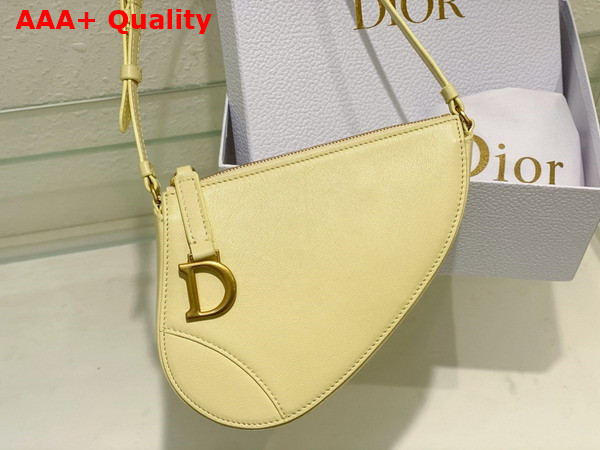 Dior Saddle Shoulder Pouch Pastel Yellow Goatskin Replica