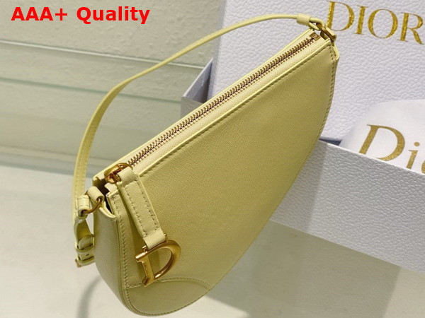 Dior Saddle Shoulder Pouch Pastel Yellow Goatskin Replica