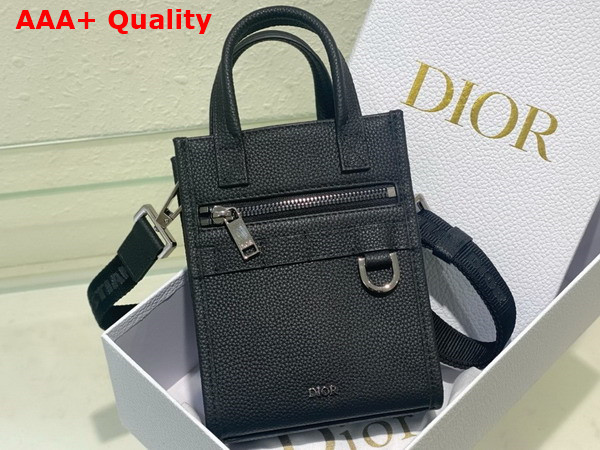 Dior Safari North South Mini Tote Bag Black Grained Calfskin Replica