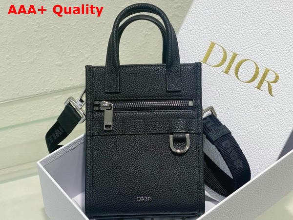 Dior Safari North South Mini Tote Bag Black Grained Calfskin Replica