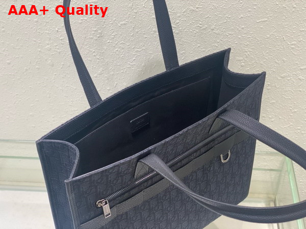 Dior Safari Tote Bag Black Dior Oblique Jacquard and Grained Calfskin Replica