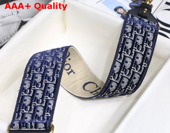 Dior Shoulder Strap Blue Dior Oblique Jacquard Velvet Replica