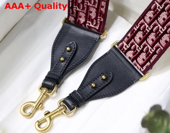 Dior Shoulder Strap Burgundy Dior Oblique Jacquard Velvet Replica