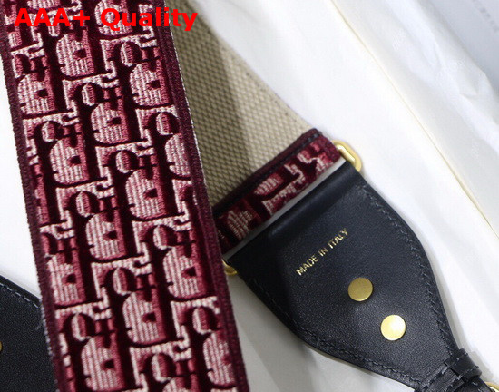 Dior Shoulder Strap Burgundy Dior Oblique Jacquard Velvet Replica