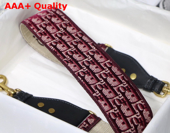 Dior Shoulder Strap Burgundy Dior Oblique Jacquard Velvet Replica