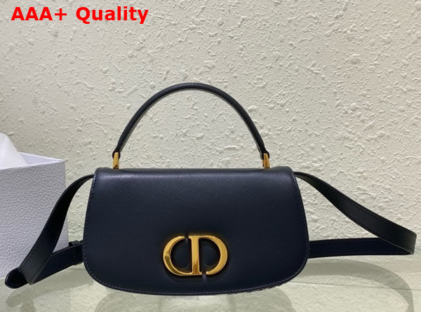 Dior Small 30 Montaigne Avenue Top Handle Bag Blue Dior Oblique Jacquard and Calfskin Replica