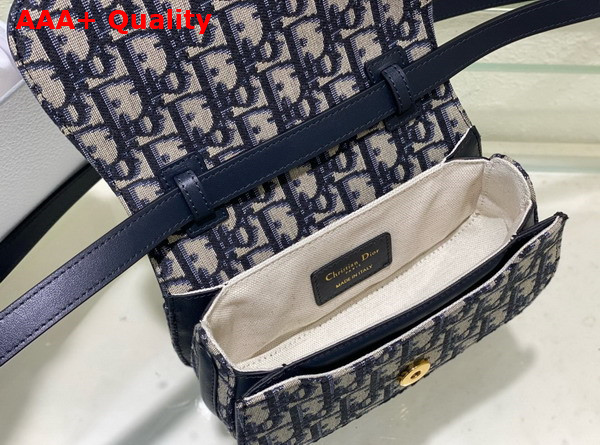 Dior Small 30 Montaigne Avenue Top Handle Bag Blue Dior Oblique Jacquard and Calfskin Replica