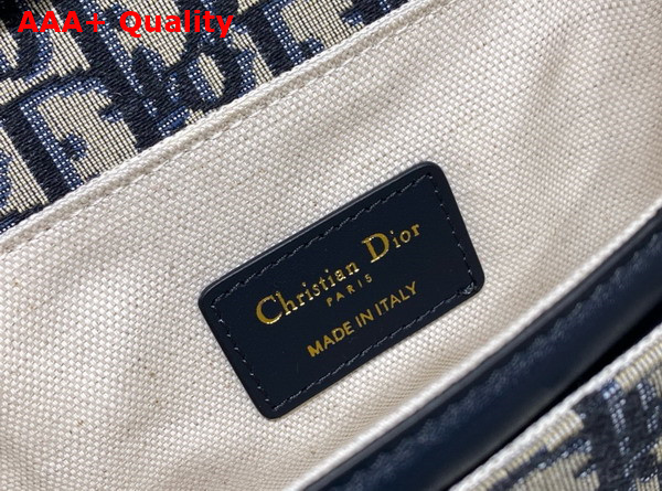 Dior Small 30 Montaigne Avenue Top Handle Bag Blue Dior Oblique Jacquard and Calfskin Replica