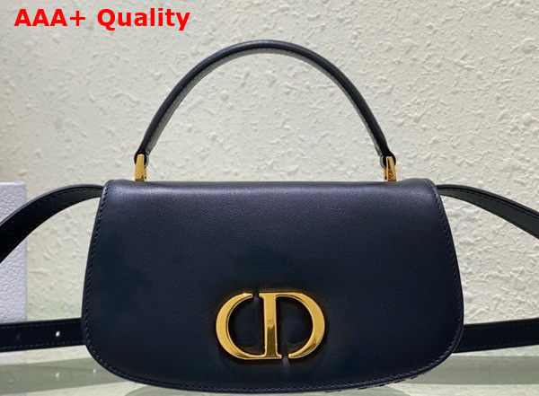 Dior Small 30 Montaigne Avenue Top Handle Bag Blue Dior Oblique Jacquard and Calfskin Replica