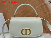 Dior Small 30 Montaigne Avenue Top Handle Bag Latte Ribbed Calfskin Replica