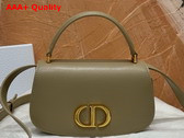 Dior Small 30 Montaigne Avenue Top Handle Bag Powder Beige Ribbed Calfskin Replica