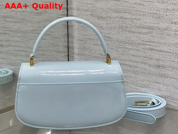 Dior Small 30 Montaigne Avenue Top Handle Bag in Pale Blue Patent Calfskin Replica