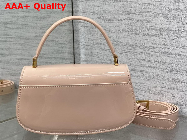 Dior Small 30 Montaigne Avenue Top Handle Bag in Pale Pink Patent Calfskin Replica