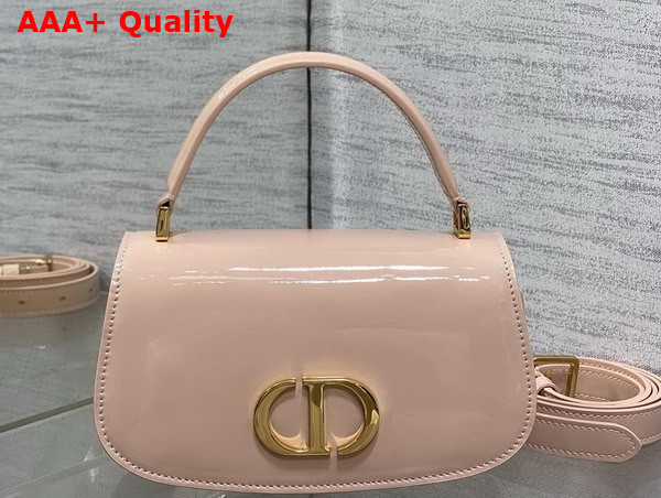 Dior Small 30 Montaigne Avenue Top Handle Bag in Pale Pink Patent Calfskin Replica