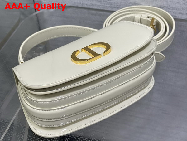 Dior Small 30 Montaigne Avenue Top Handle Bag in White Patent Calfskin Replica