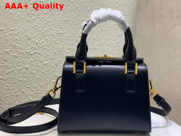 Dior Small Boston Bag in Black Box Calfskin Replica