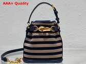 Dior Small Cest Dior Bag Natural and Denim Blue Mariniere Raffia Replica