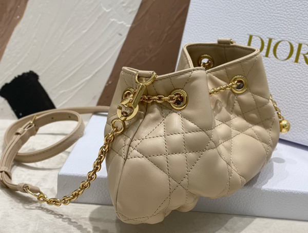 Dior Small Dior Ammi Bag Beige Supple Macrocannage Lambskin Replica