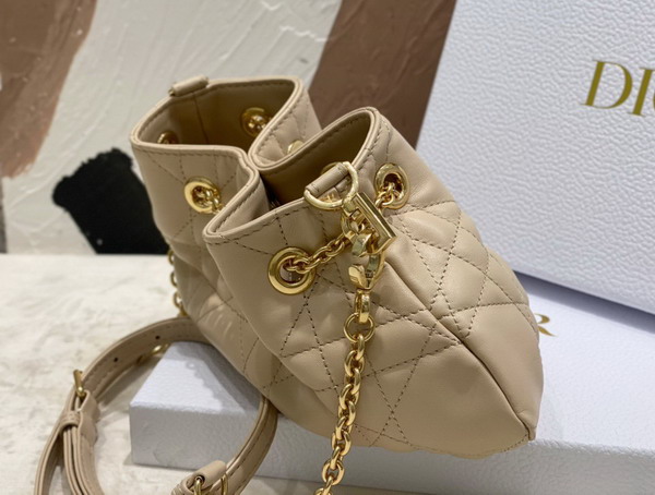 Dior Small Dior Ammi Bag Beige Supple Macrocannage Lambskin Replica