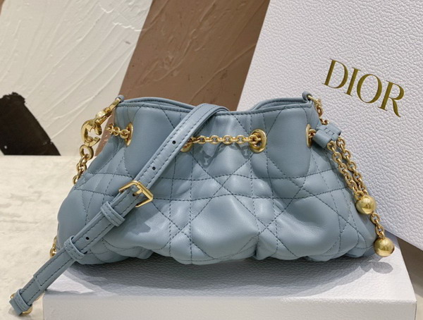 Dior Small Dior Ammi Bag Light Blue Supple Macrocannage Lambskin Replica