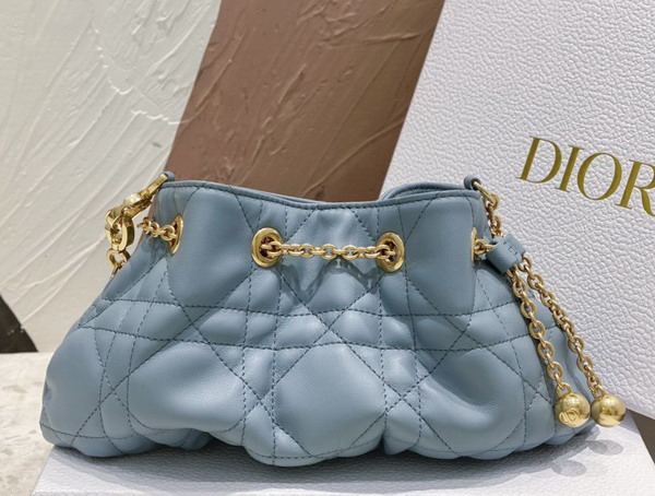 Dior Small Dior Ammi Bag Light Blue Supple Macrocannage Lambskin Replica