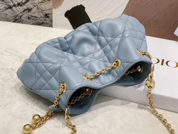 Dior Small Dior Ammi Bag Light Blue Supple Macrocannage Lambskin Replica