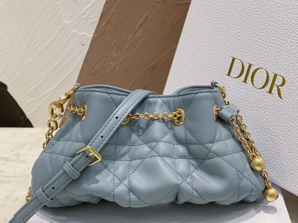 Dior Small Dior Ammi Bag Light Blue Supple Macrocannage Lambskin Replica