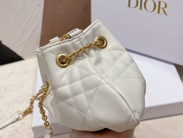 Dior Small Dior Ammi Bag White Supple Macrocannage Lambskin Replica