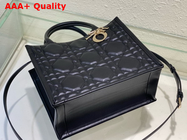 Dior Small Dior Book Tote Black Macrocannage Calfskin Replica