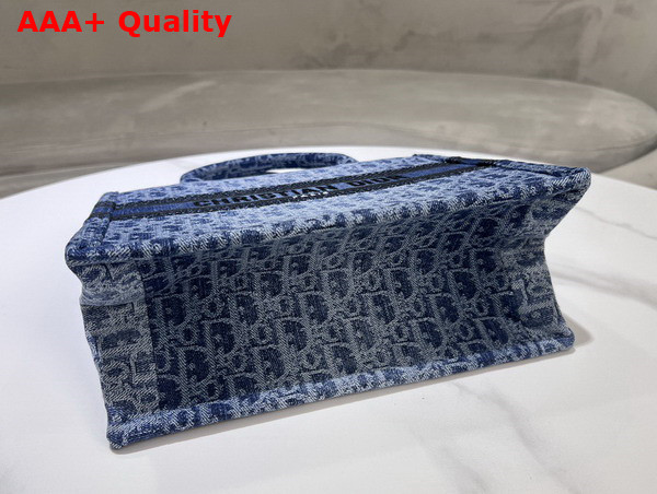 Dior Small Dior Book Tote Blue Denim Dior Oblique Jacquard Replica