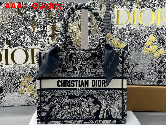 Dior Small Dior Book Tote Blue Toile de Jouy Reverse Embroidery Replica