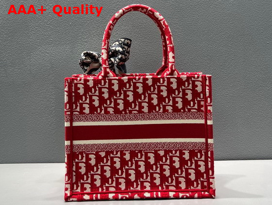 Dior Small Dior Book Tote Burgundy Dior Oblique Jacquard Replica