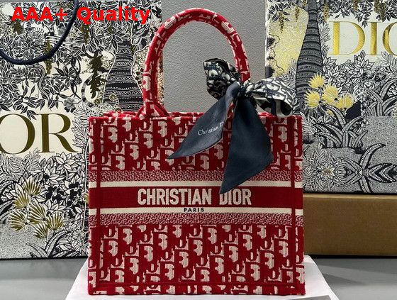 Dior Small Dior Book Tote Burgundy Dior Oblique Jacquard Replica