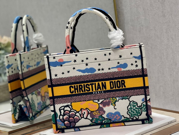 Dior Small Dior Book Tote Latte Dior Ciel de Reve Embroidery Replica