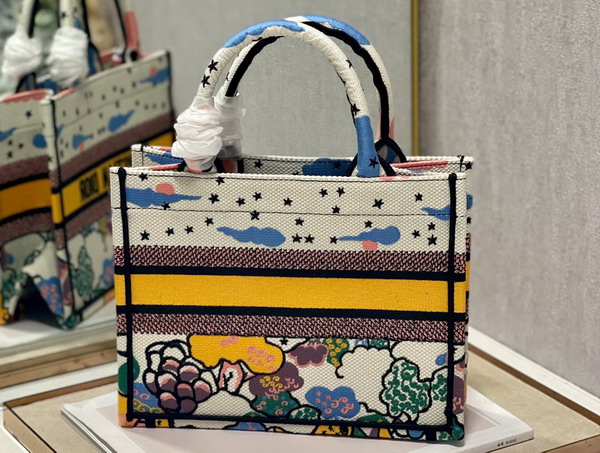 Dior Small Dior Book Tote Latte Dior Ciel de Reve Embroidery Replica