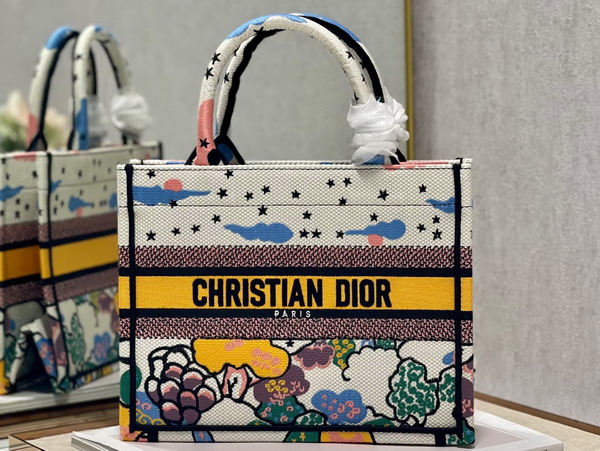 Dior Small Dior Book Tote Latte Dior Ciel de Reve Embroidery Replica