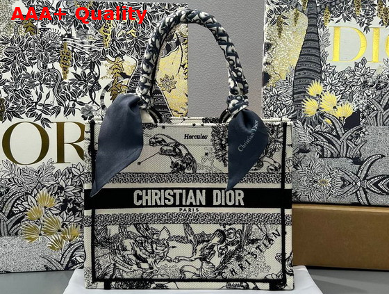 Dior Small Dior Book Tote Latte Toile de Jouy Zodiac Embroidery Replica