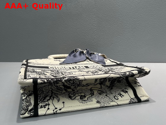 Dior Small Dior Book Tote Latte Toile de Jouy Zodiac Embroidery Replica