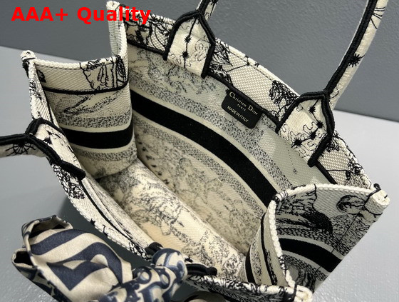 Dior Small Dior Book Tote Latte Toile de Jouy Zodiac Embroidery Replica