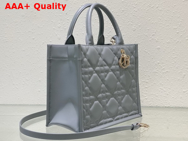 Dior Small Dior Book Tote Stone Grey Macrocannage Calfskin Replica