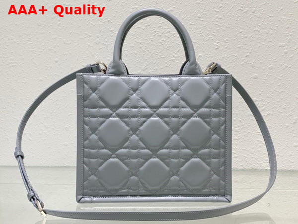 Dior Small Dior Book Tote Stone Grey Macrocannage Calfskin Replica