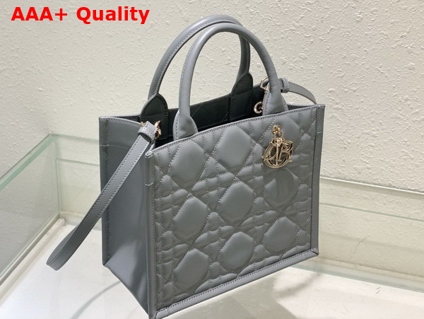 Dior Small Dior Book Tote Stone Grey Macrocannage Calfskin Replica