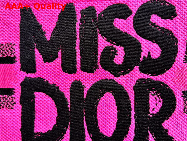 Dior Small Dior Book Tote Two Tone Fuchsia and Purple Miss Dior Graffiti Embroidery Replica